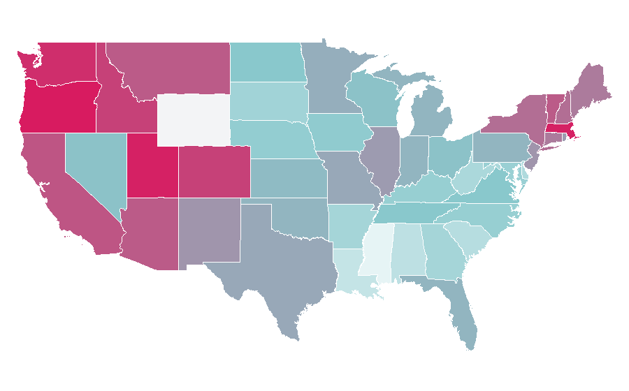 Affinity by region — Sacha Baron Cohen, United States
