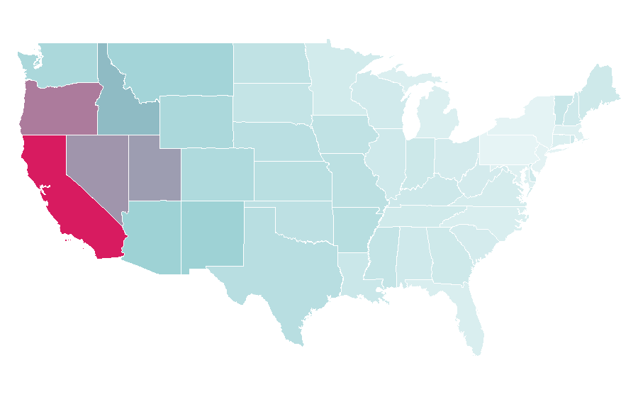 Affinità per regione — Sacramento, California, Stati Uniti