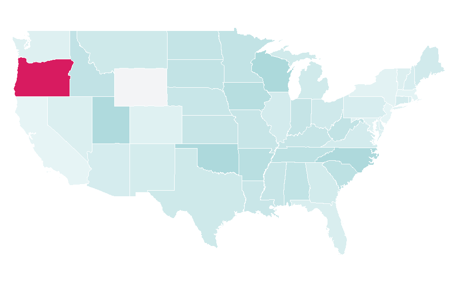 Affinity by region — Safe Haven (film), United States