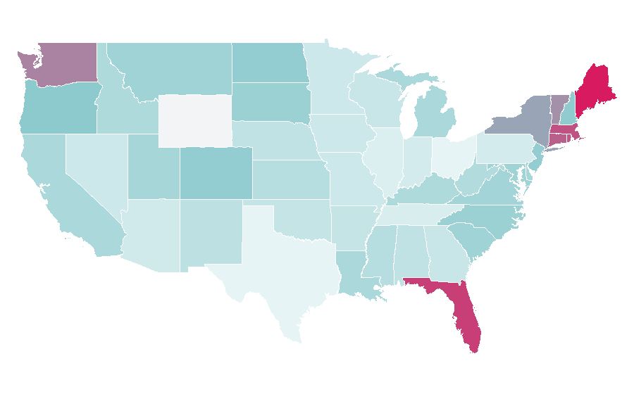 Affinity by region — Sailing yacht, United States