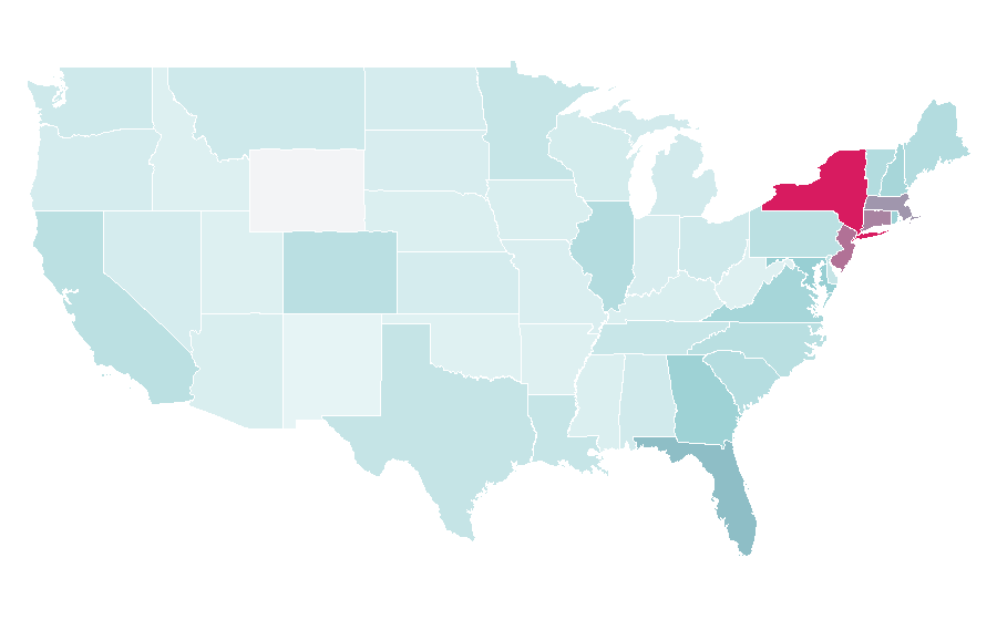 Affinity by region — Saint Barthélemy, United States