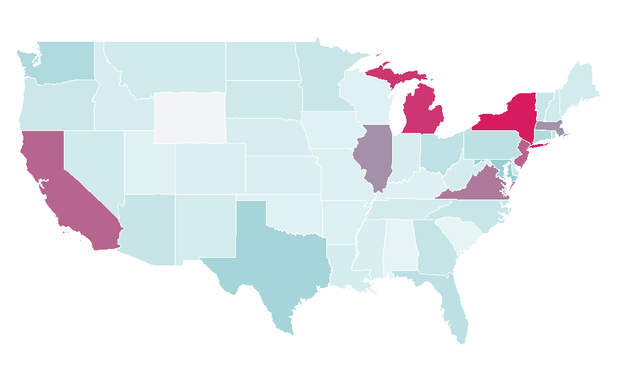 Affinity by region — Saint Levant, United States