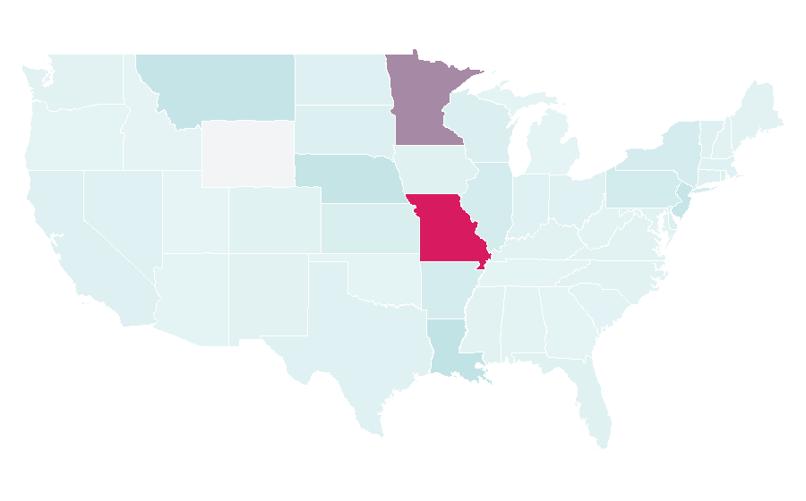 Affinity by region — Saint Peter, United States