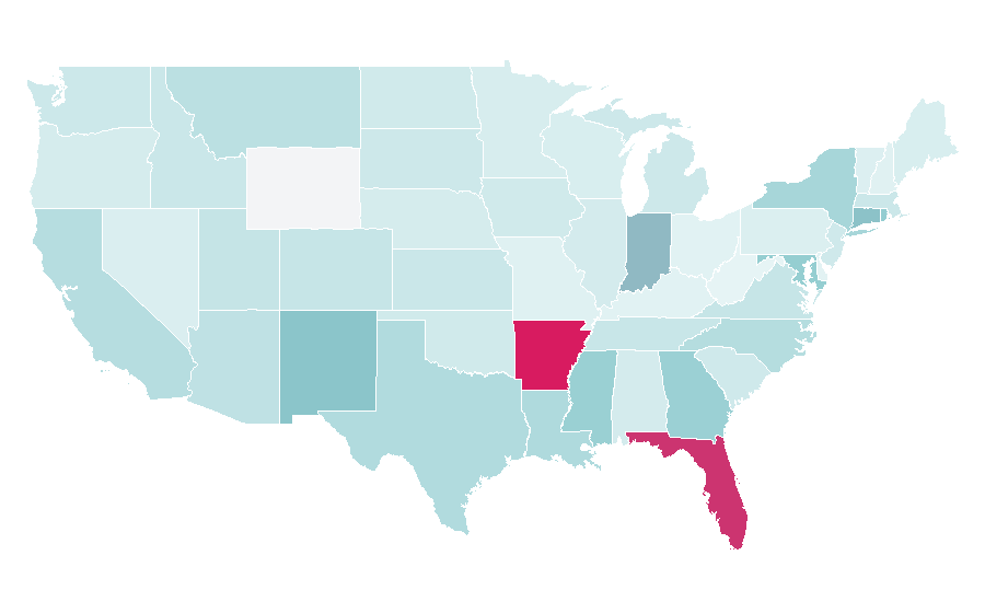 Afinidad por región — Salsa (dance), Estados Unidos