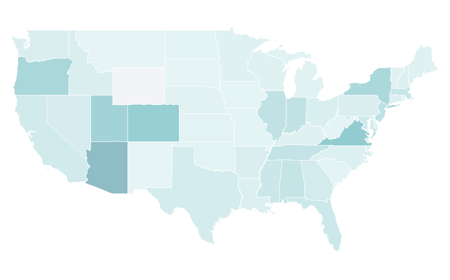 Affinity by region — Salt (chemistry), United States