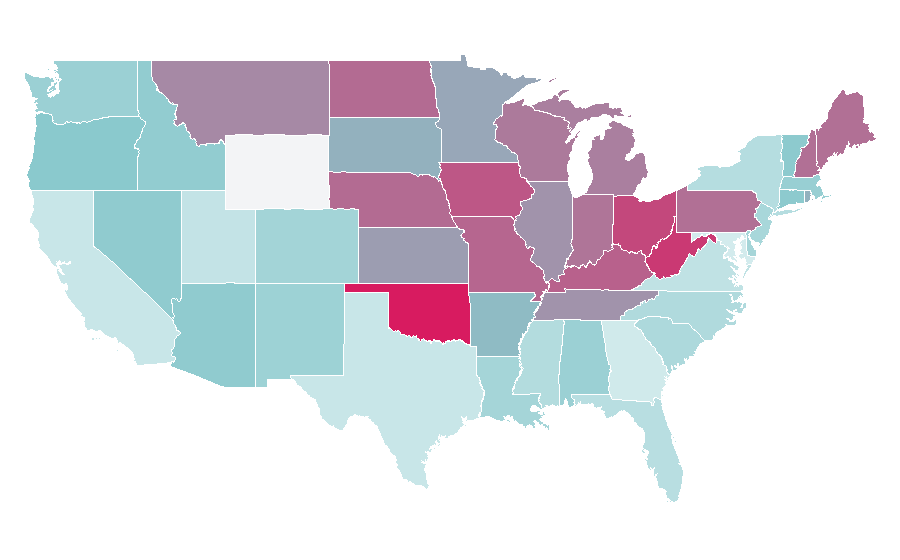 Affinity by region — Sam Kinison, United States