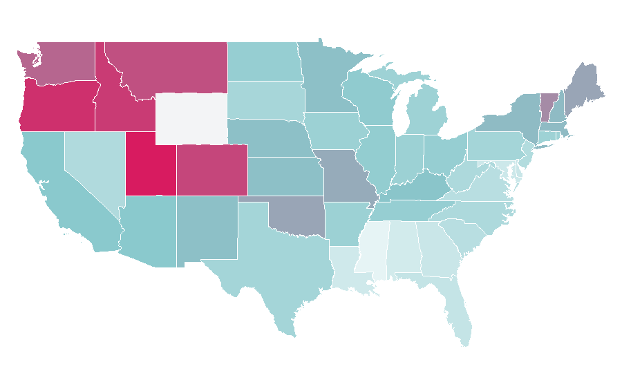Affinity by region — Sam Rockwell, United States