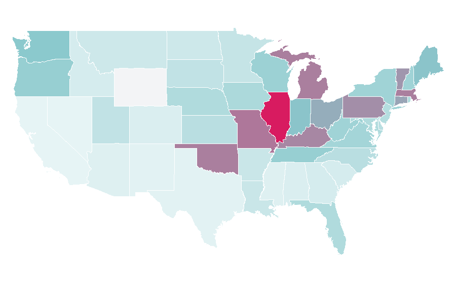 Affinity by region — Same-sex marriage, United States