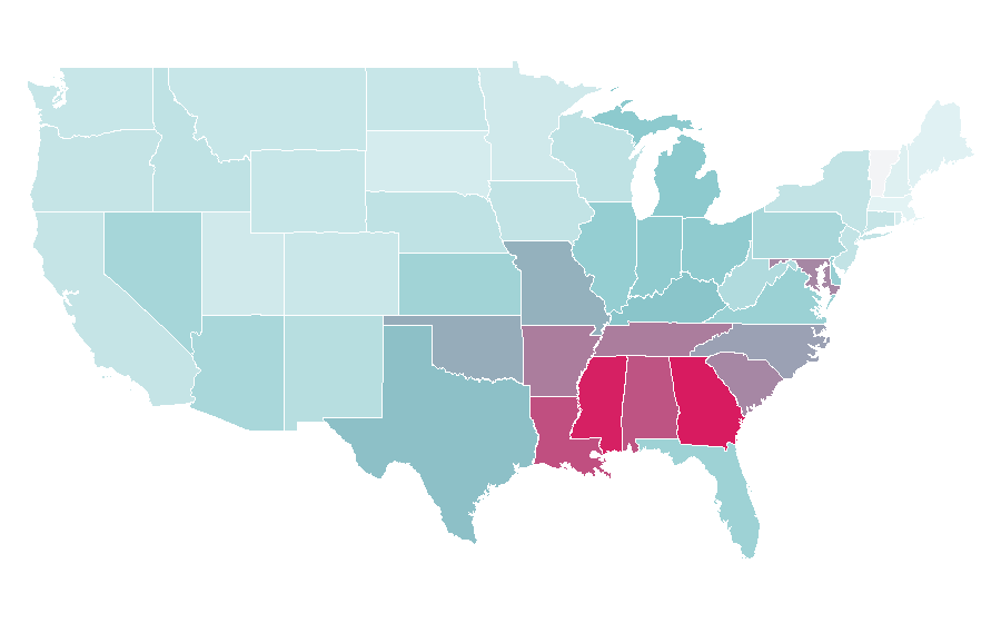 Affinity by region — Samuel L. Jackson, United States
