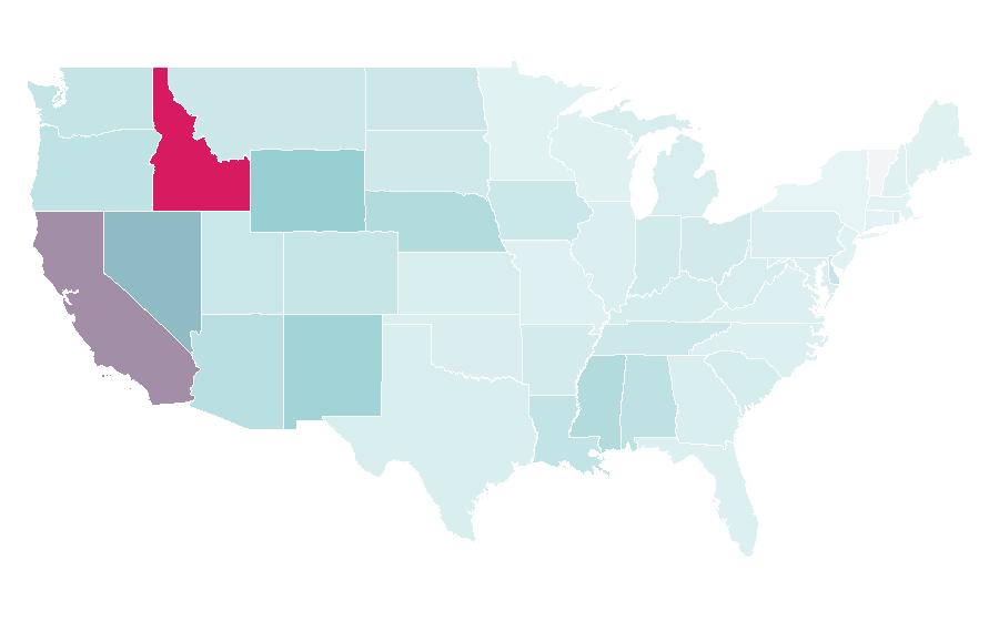 Affinity by region — San Diego State Aztecs football, United States