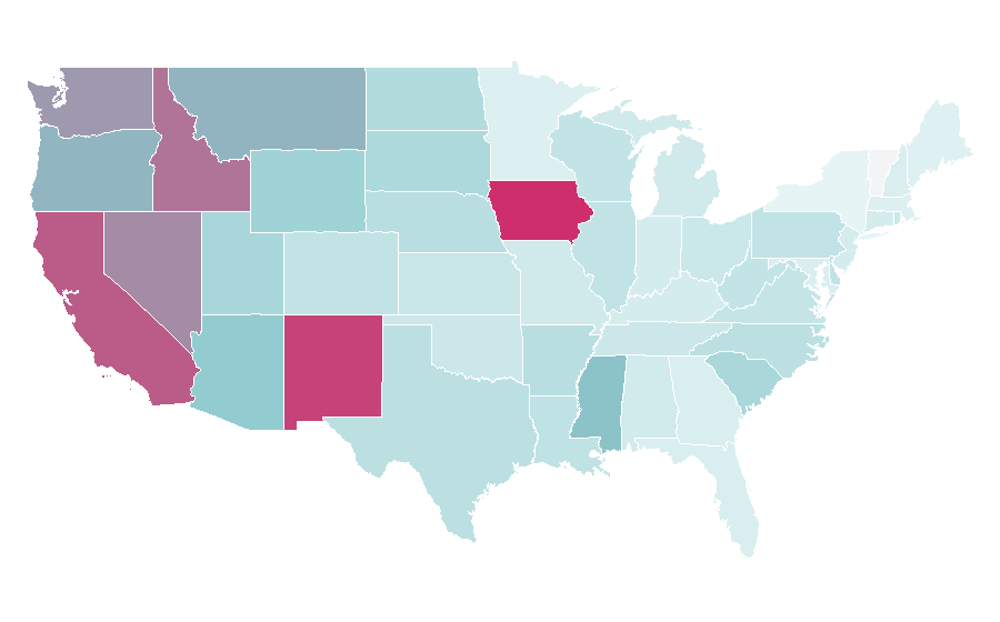 Affinity by region — San Francisco 49ers, United States