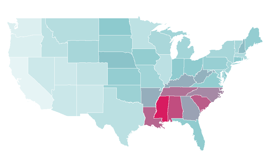 Affinity by region — Sandals Resorts, United States