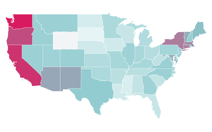 Affinity by region — Sandra Oh, United States