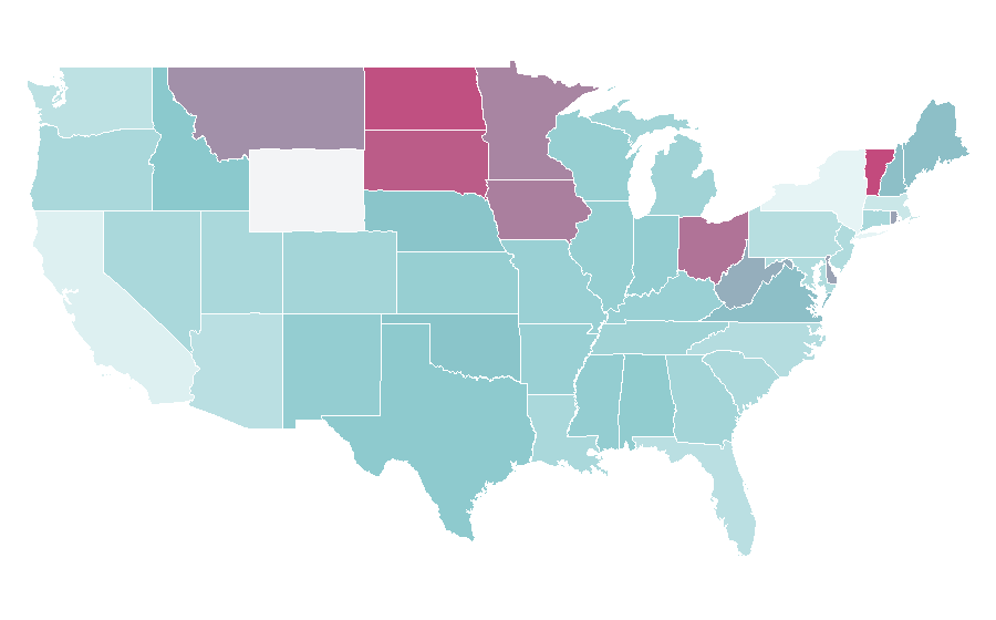Affinity by region — Sanitary sewer, United States
