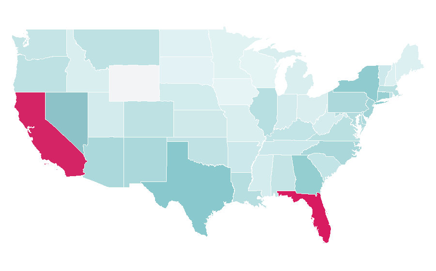 Affinity by region — Santería, United States