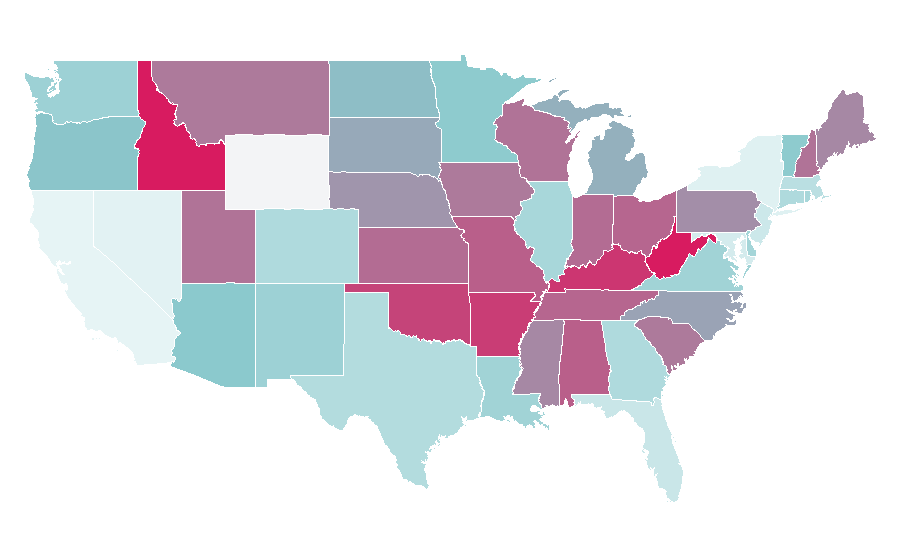 Affinity by region — Sarah Drew, United States