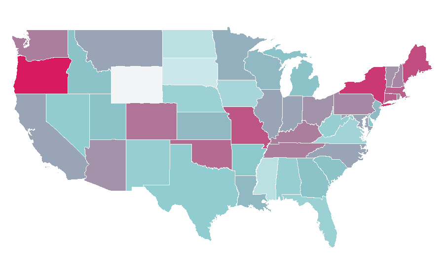 Affinity by region — Sarah Paulson, United States