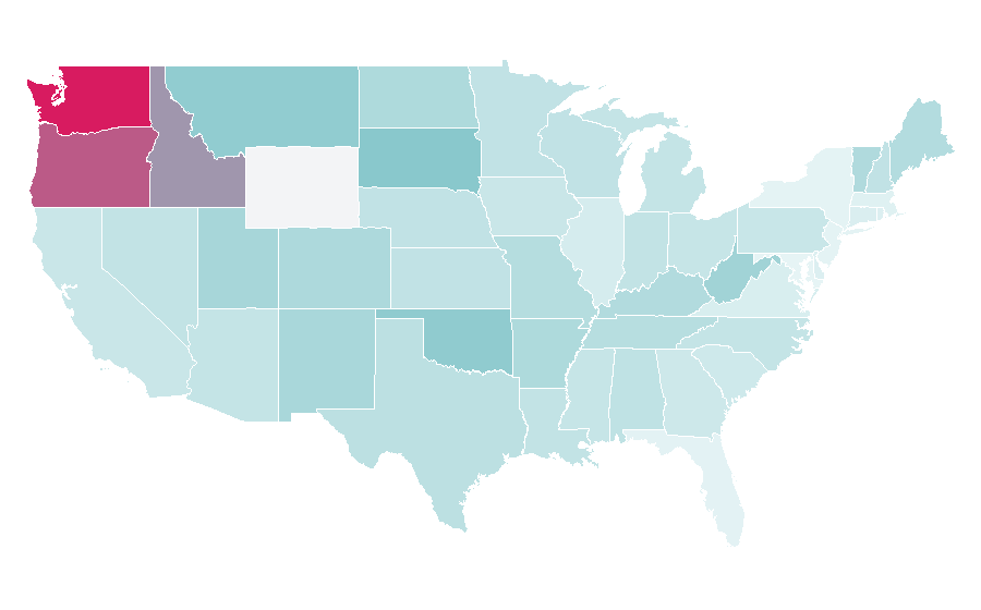 Affinity by region — Sasquatch, United States