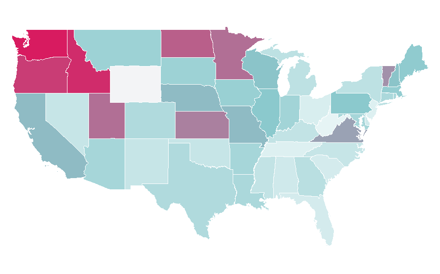 Affinity by region — Sautéing, United States