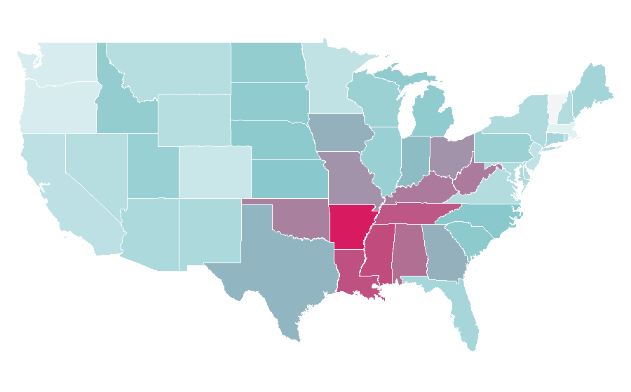Affinity by region — Saved by the Bell, United States
