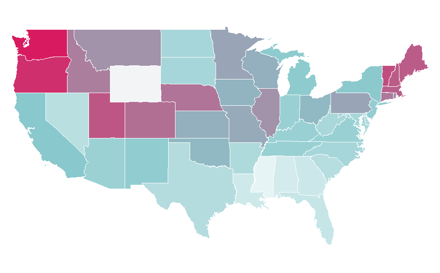 Affinity by region — Say Anything (band), United States
