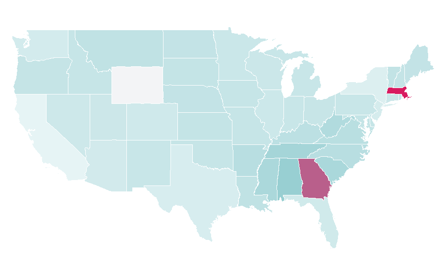 Affinity by region — Say Yes to the Dress: Atlanta, United States