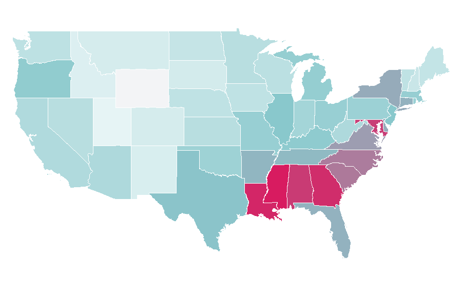 Affinity by region — Scandal (TV series), United States