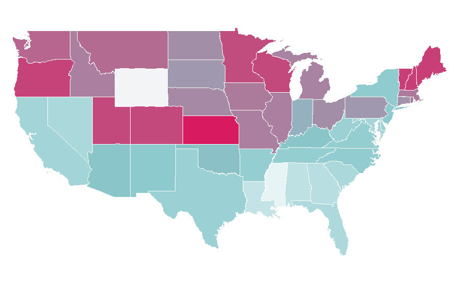 Affinity by region — Schitt's Creek, United States