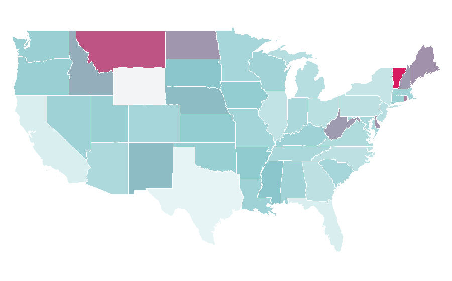Affinity by region — Science fiction magazine, United States