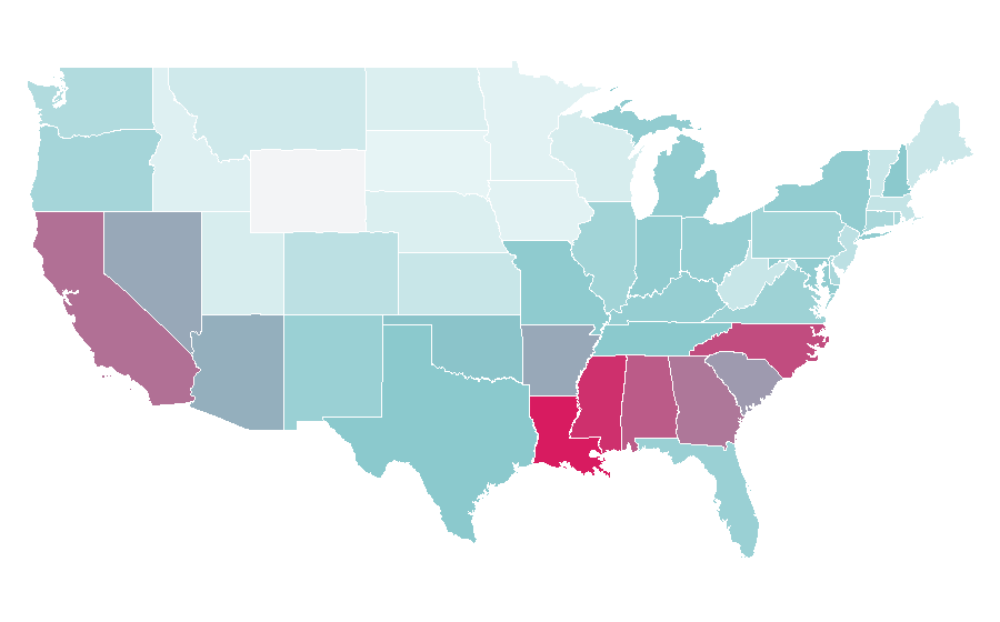 Affinity by region — Scorpio (astrology), United States