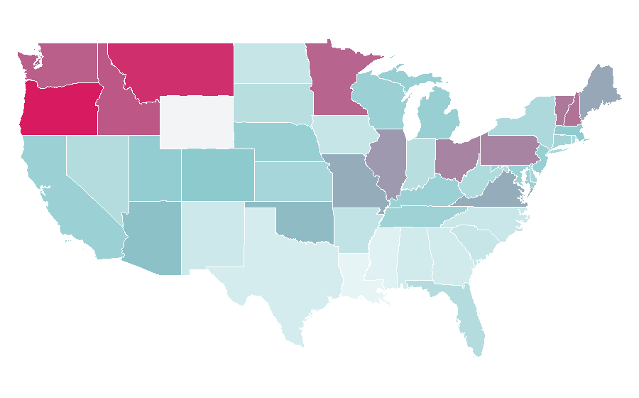 Affinity by region — Scott Adams, United States