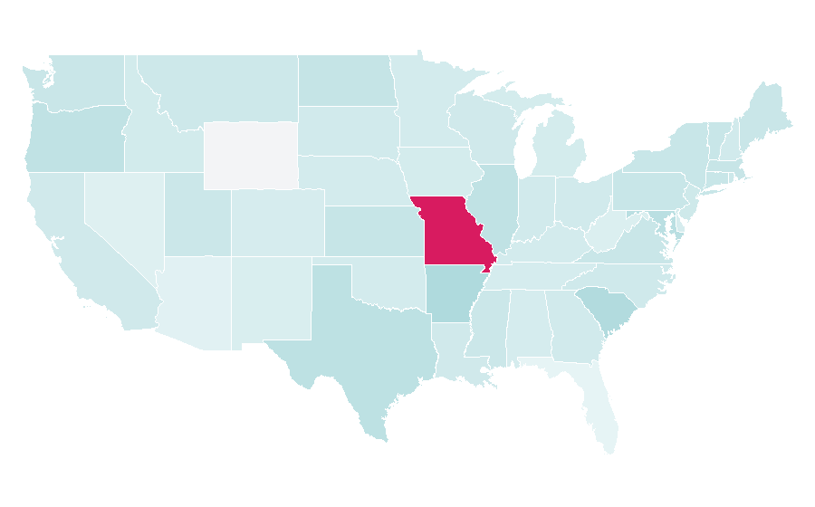 Affinity by region — Scott Joplin, United States