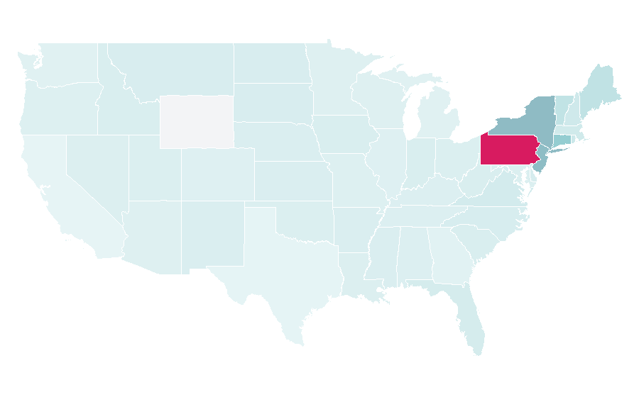 Affinity by region — Scranton/Wilkes-Barre RailRiders, United States