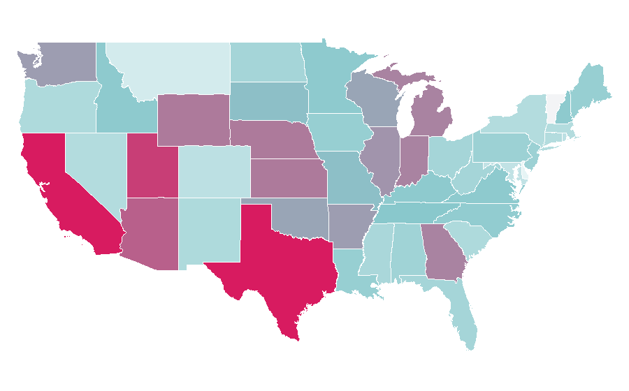 Affinité par région — Scrapbooking, États-Unis