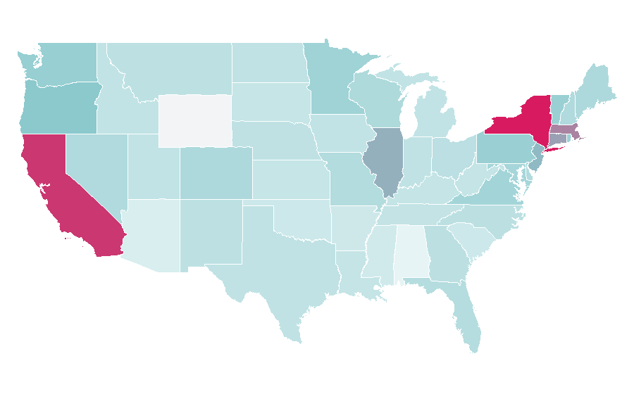 Affinity by region — Screen Actors Guild Award, United States