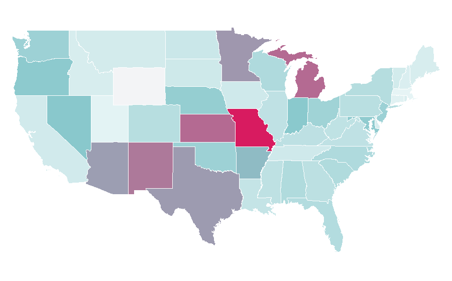Affinity by region — Scrubs & Beyond, United States
