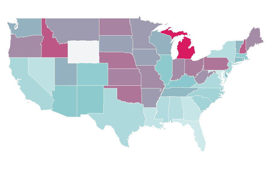 Affinity by region — Scrubs (TV series), United States