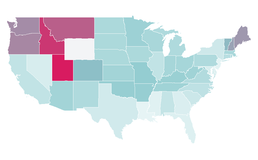 Affinity by region — Sean Bean, United States