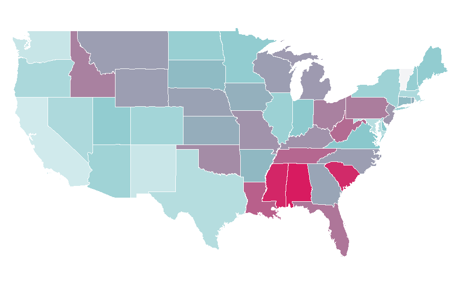 Affinity by region — Sean Hannity, United States