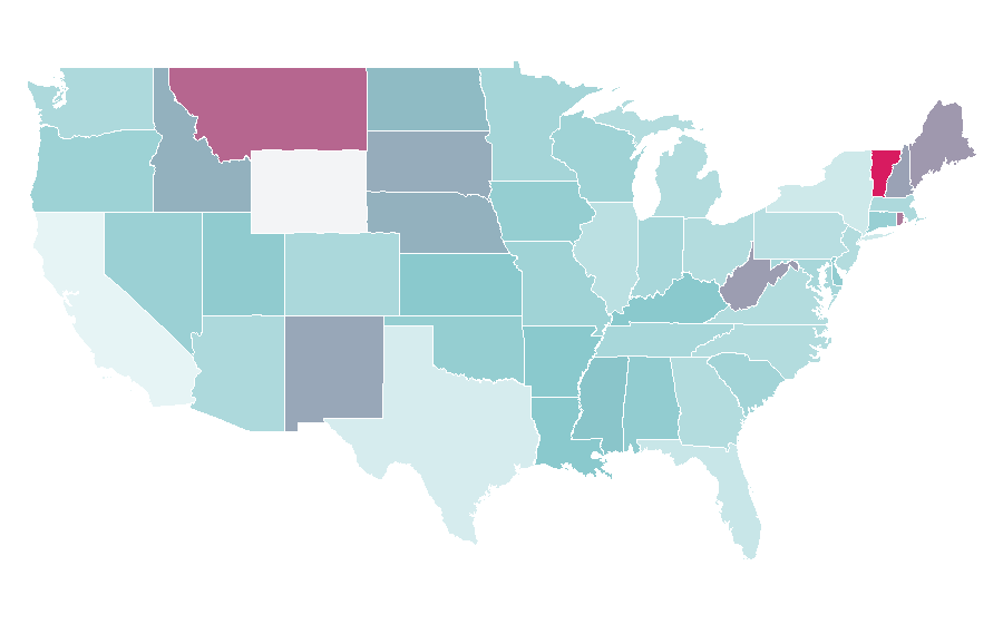 Affinity by region — Search engine results page, United States