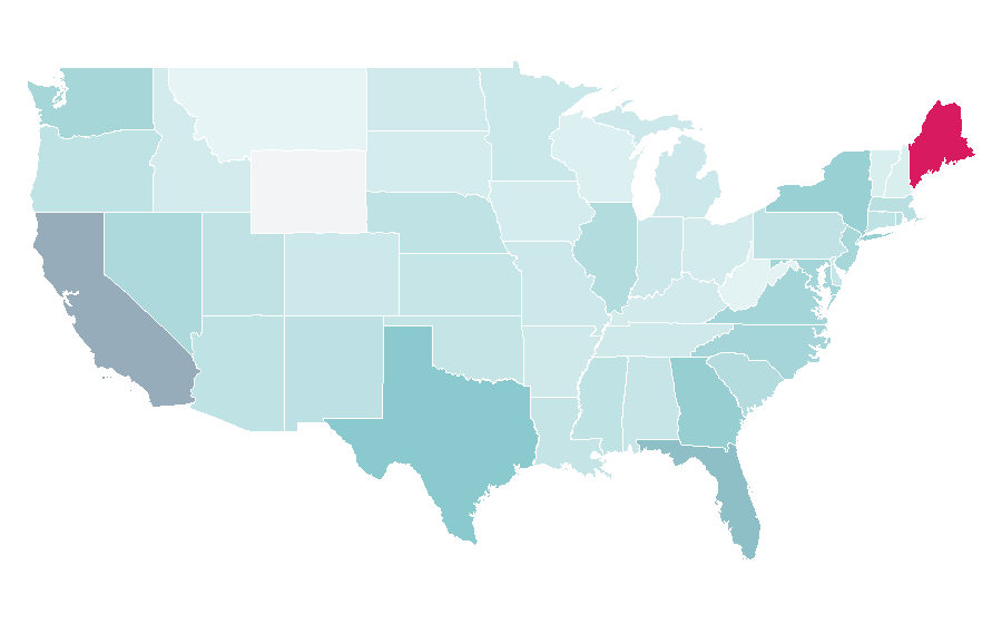 Affinity by region — Seaweed, United States