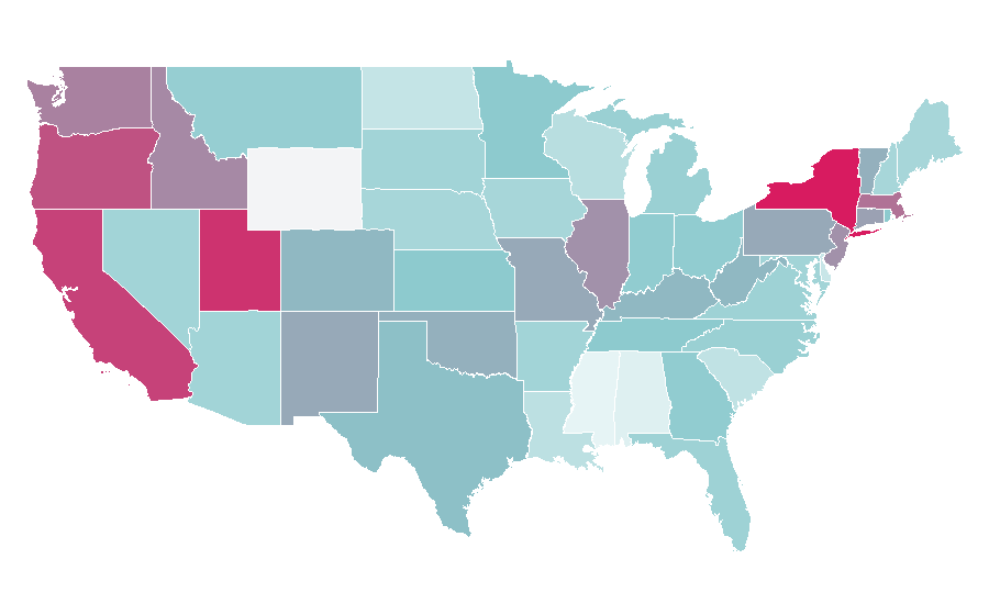 Affinity by region — Sebastian Stan, United States