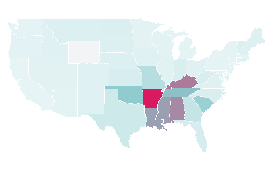 Affinity by region — SEC Network, United States