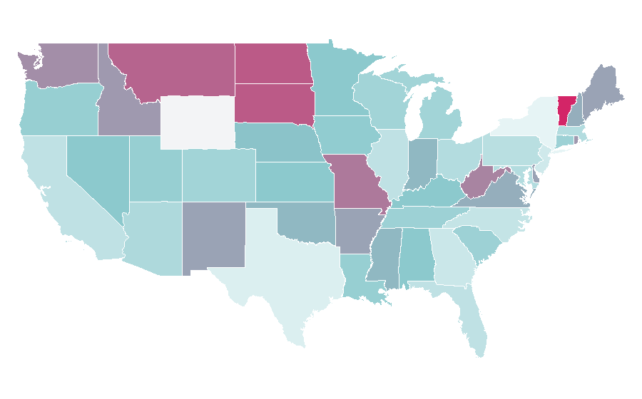 Afinidad por región — Second Amendment to the United States Constitution, Estados Unidos