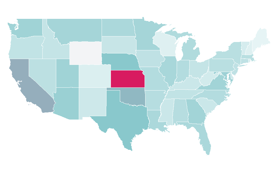 Affinité par région — Sedan (automobile), États-Unis
