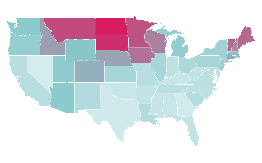 Affinity by region — Select Blinds, United States