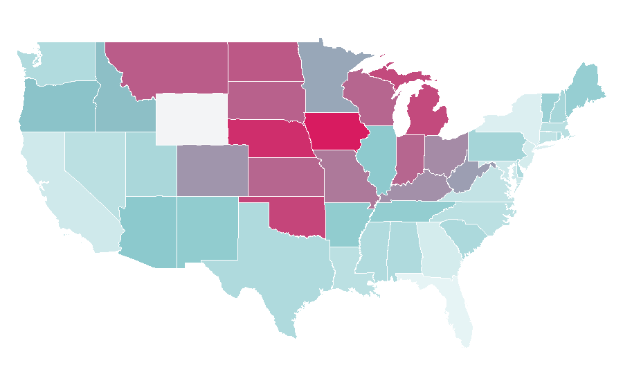 Affinity by region — Semi-Pro, United States