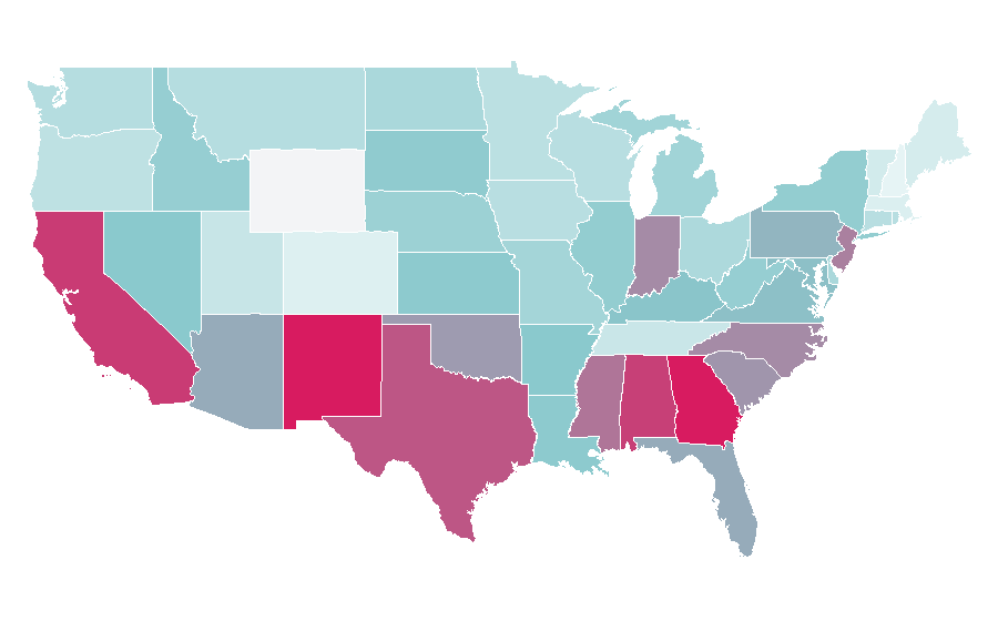 Affinity by region — Sentenced, United States