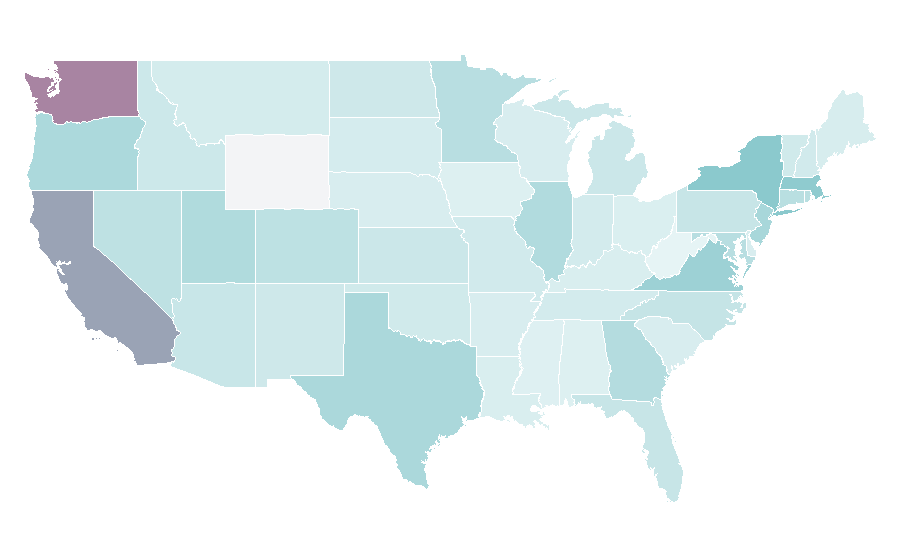 Affinité par région — Seoul, États-Unis