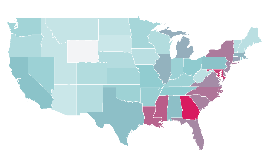 Affinity by region — Serena Williams, United States